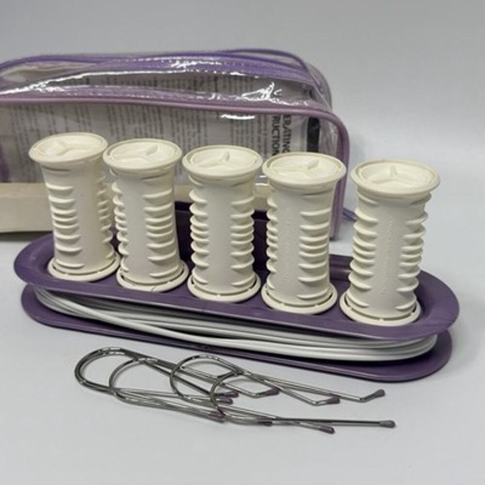 Vidal Sassoon Jet Setter 5 Hot Rollers Curlers Travel Hairsetter Clips AS IS